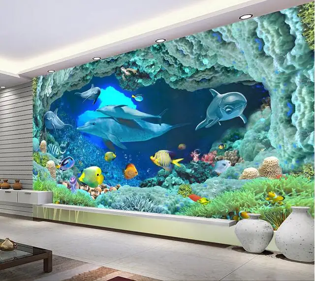 3d wallpaper custom mural non woven Wall stickers Hd ocean wallpaper