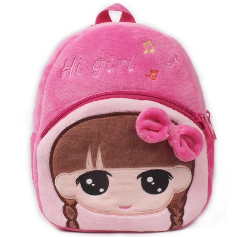 Розовый школьный рюкзак для девочек с мультяшным дизайном, милый плюшевый рюкзак с Микки и Минни для детей - Цвет: butterfly girl