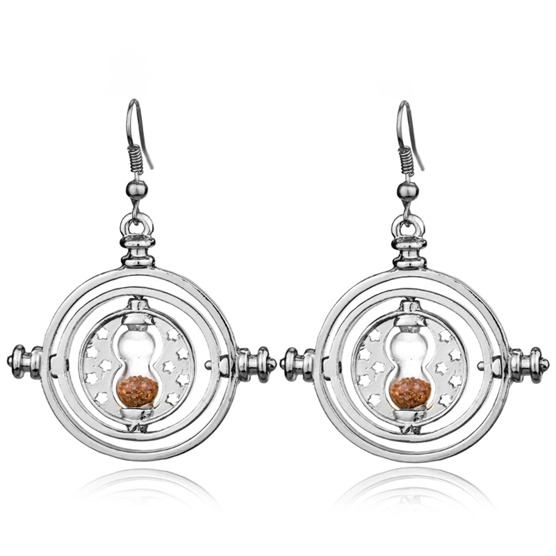 Movie Jewery Time Turner Earring Vintage Fashion Rotating Hourglass Drop Earrings For Women Charms Long Earrings Drop Earing