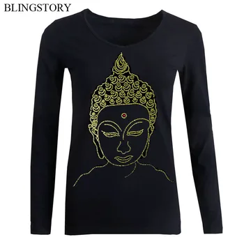 

BLINGSTORY Beading V-neck T Shirt Women Autumn Casual Long Sleeve Plus Size Basic T Shirt Big Size 3XL 4XL 5XL 6XL LP5319051