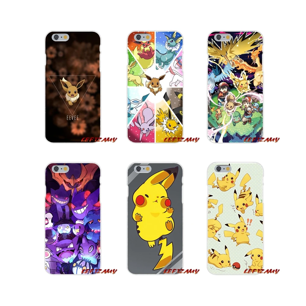 

For Samsung Galaxy S4 S5 MINI S6 S7 edge S8 S9 S10 Plus Note 3 4 5 8 9 Soft Transparent Cases Covers cartoon pokemons eevee pika