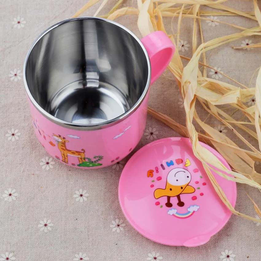 

Cartoon Thermo Cup Baby Warm Cup for Water Stainless Steel Baby Cup Thermos Bottle For Children Insulation Cup 240ML