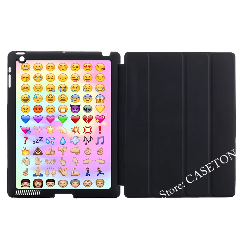 Emoji Many Button Faces Tie Dye Cover Case For Apple iPad Mini 1 2 3 4 Air Pro 9.7 Auto Wake And