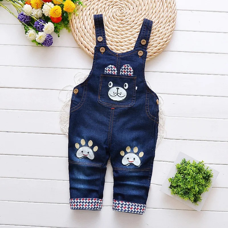 BibiCola spring boys rompers overalls autumn children jeans jumpsuits