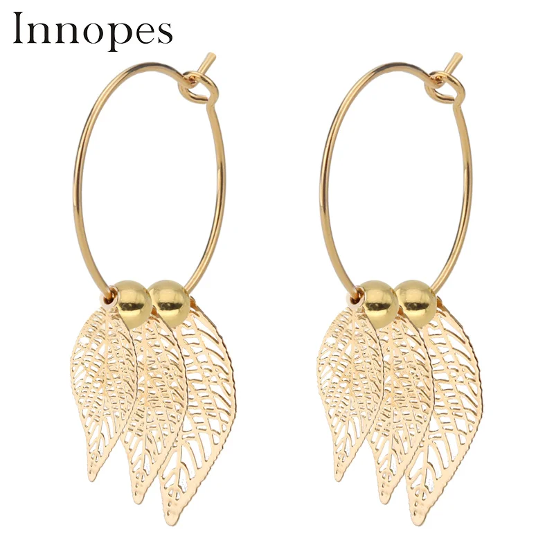 

Innopes Girls Fashion 2019 Earrings Hollow geometric earrings safety pin earrings girl style
