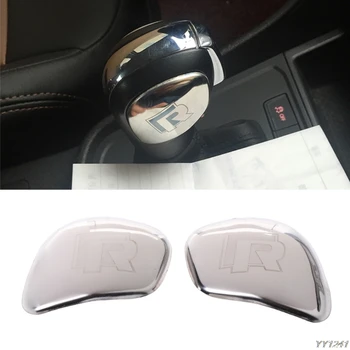 

2 Pcs Shift Knob Silver Side Cover Trim Sticker For Golf MK7 Tiguan Passat Car-styling car accessories interior