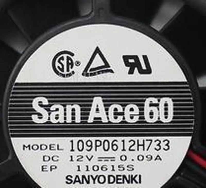 Оригинальный Sanyo 109P0612H733 DC12V 0.09A 6 см 60x60x15 мм 2 линии охлаждающего вентилятора компьютера
