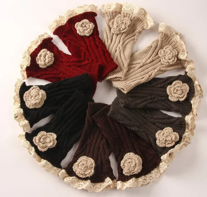 

Rose Lace Boot Cuffs knit boot topper lace trim faux legwarmers lace cuff shark tank leg warmers 5 colors 12 pair/lot#3990