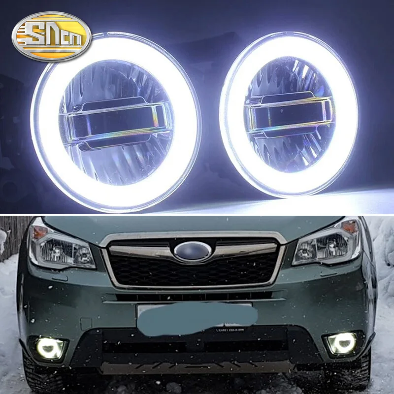SNCN 3-в-1 функции авто светодиодный Ангельские глазки дневного светильник автомобиля проектор противотуманная фара для Subaru Forester 2013
