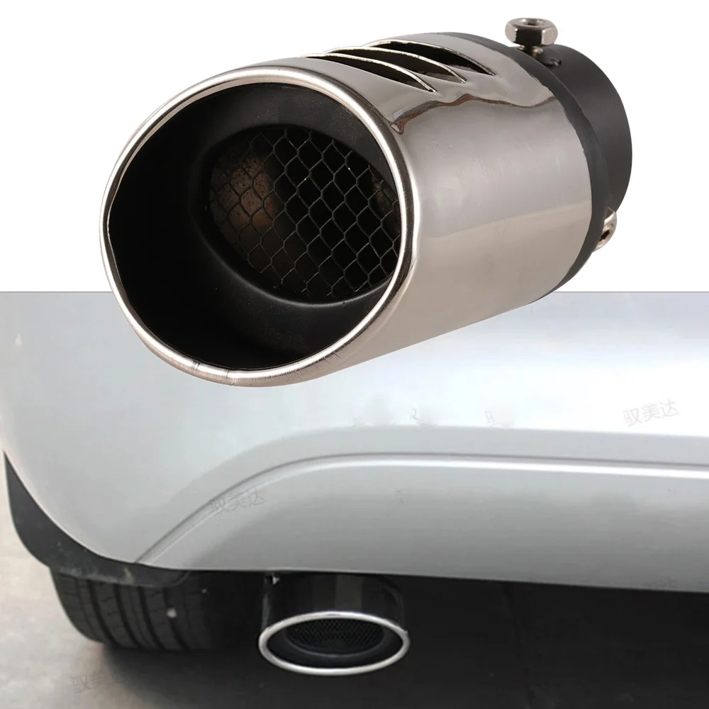 Car Stainless Steel Chrome Round Tail Muffler Tip Pipe font b Automobile b font font b