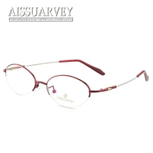 Гибкие круглые металлические полуоправы оптические оправы для очков для женщин, очки для чтения по рецепту, женские компьютерные очки