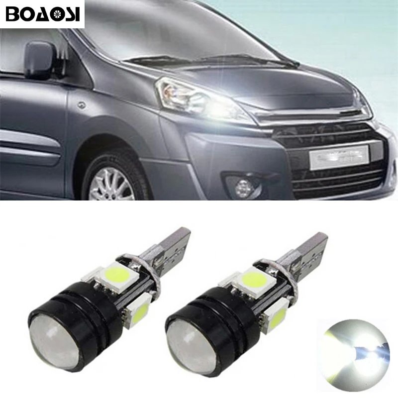 BOAOSI 2x T10 светодио дный 5050 4smd+ 1,5 Вт автомобилей лампочки объектив проектора для Citroen C4 C5 C3 Grand Picasso Berlingo Xsara Saxo C1 C2 ds3