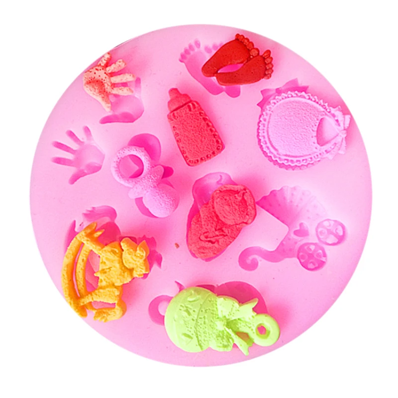 

Cheerful 1pcs Baby Toy Silicone Mold Fondant Mould Cake Decorating Tools Cake Gum paste Molds,Sugar craft, Kitchen Accessories