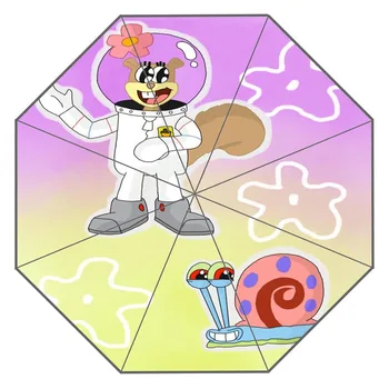 

New Custom Spongebob Artwork Umbrella Sunny and Rainy Sunscreen Anti-uv Umbrella #QAZ098K