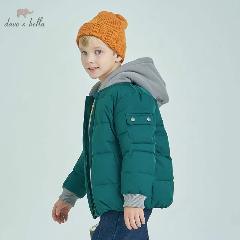 

DBK8375 dave bella winter kids down jacket children white duck down padded coat boys hooded outerwear