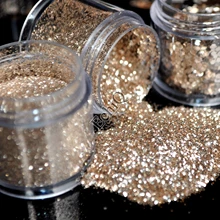 Champagne Color Nail Art Glitter 3D Hexagon Shape Sequins Acrylic Powder Dust for Nail Body Craft Decoration