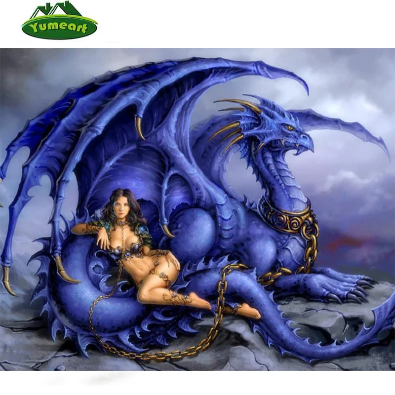 fantasy woman and purple dragon diy diamond picture square fantasy woman and purple dragon diy diamond picture square