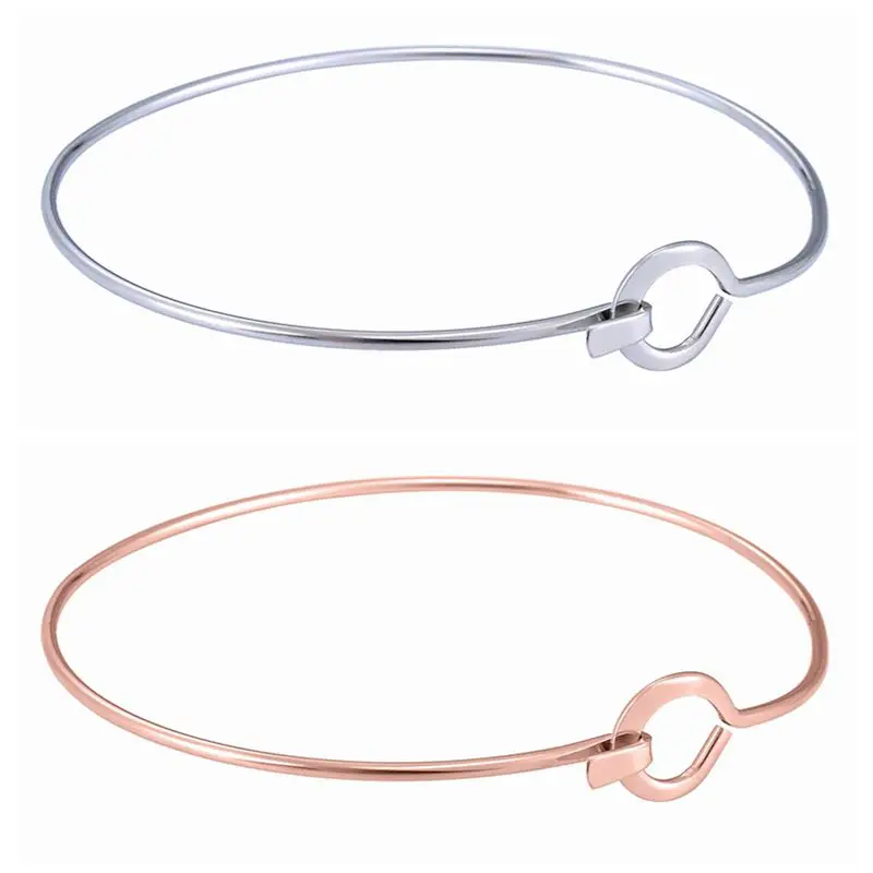 

LASPERAL 1PC "9" Pin Pattern Bangles Stainless Steel Simple Style Fashion Bangles & Bracelets For Women Jewelry Fit DIY Crafts