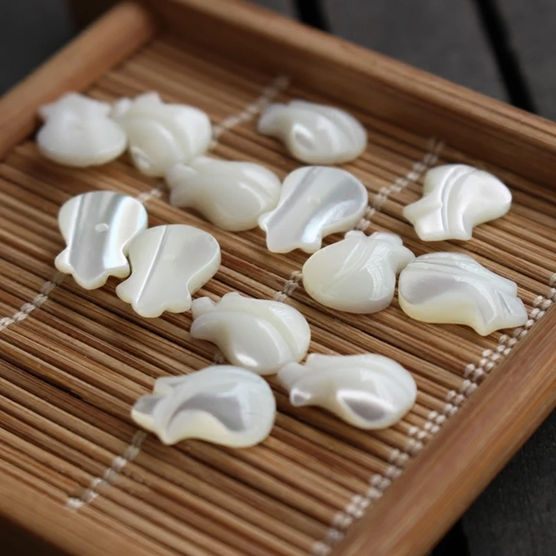 

10pc Tulip Shell Beads Accessories For Jewelry Making Carved Flower Shell Loose Bead Buds Components DIY Findings Joyas DYL0033