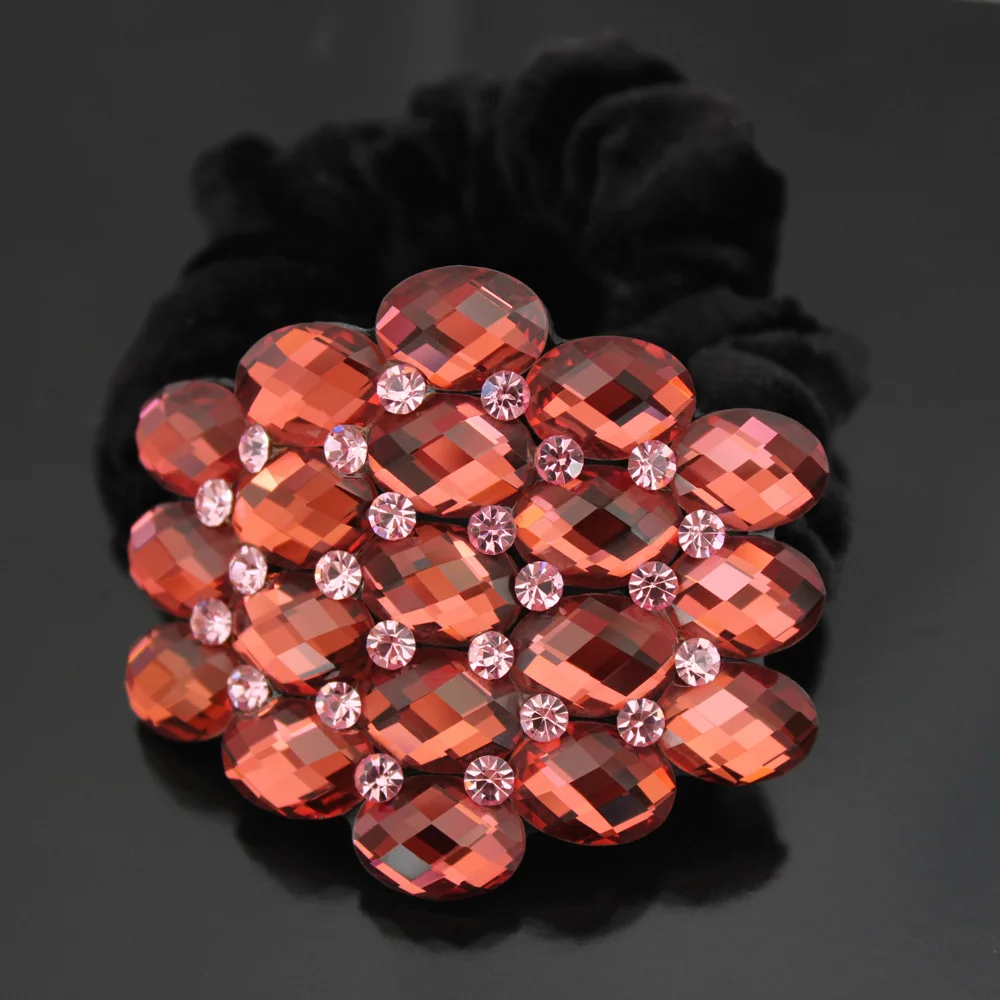 

Crystal Ponytail Holders - 2pcs Elastic Hair Rope - Hair Ties - Flower Acetate Hair Accessories for Women's - Hair Ornament Prom