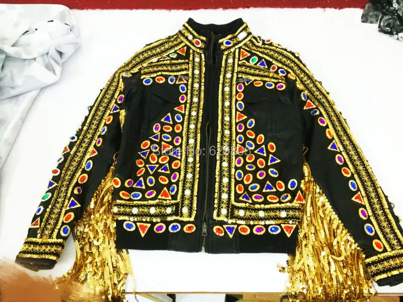 Модный дизайн винтажная кожаная куртка со стразами в стиле барокко блейзер с