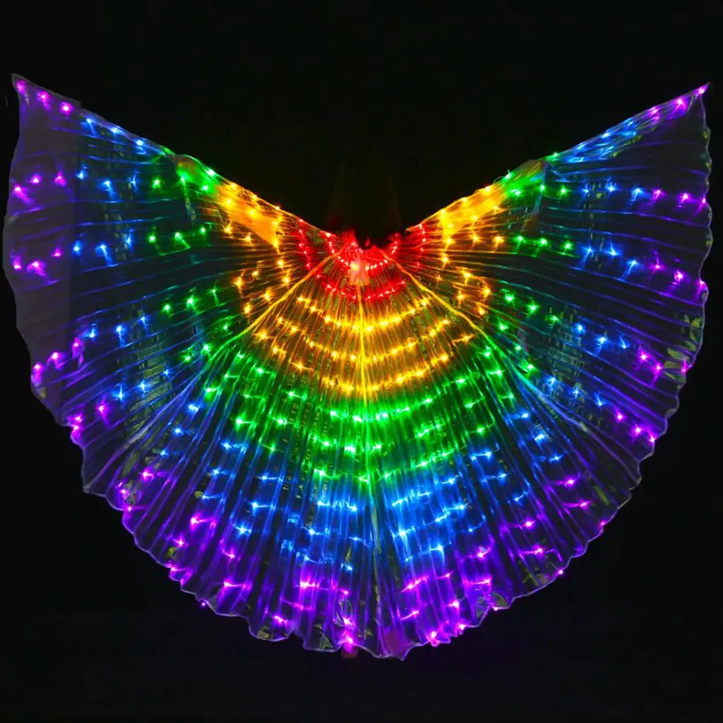 LED Isis Wings Glow Light Up Belly Dance Costumes Carnival Performance Clothing 
