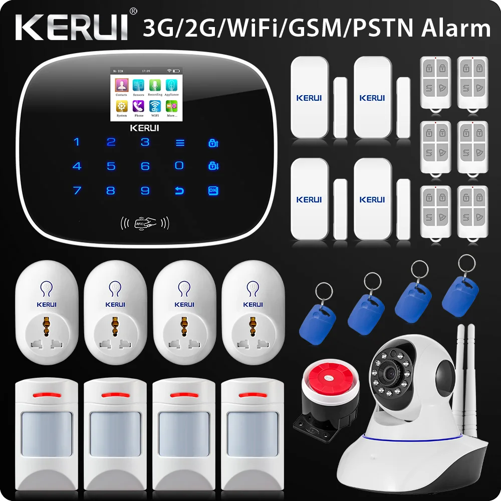 W193 3g 4G wifi PSTN GSM SMS домашняя охранная Wif сигнализация lcd GSM SMS сенсорный экран сигнализация панель Pet Immune Motion wifi камера