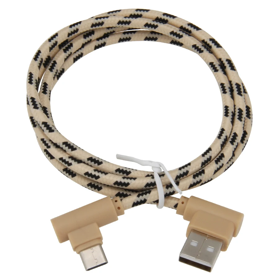 Micro type C 8pin USB кабель 2A быстрое зарядное устройство USB шнур 90 градусов локоть нейлоновый кабель для передачи данных с оплеткой для IPhone samsung/sony/Xiaomi и т. д