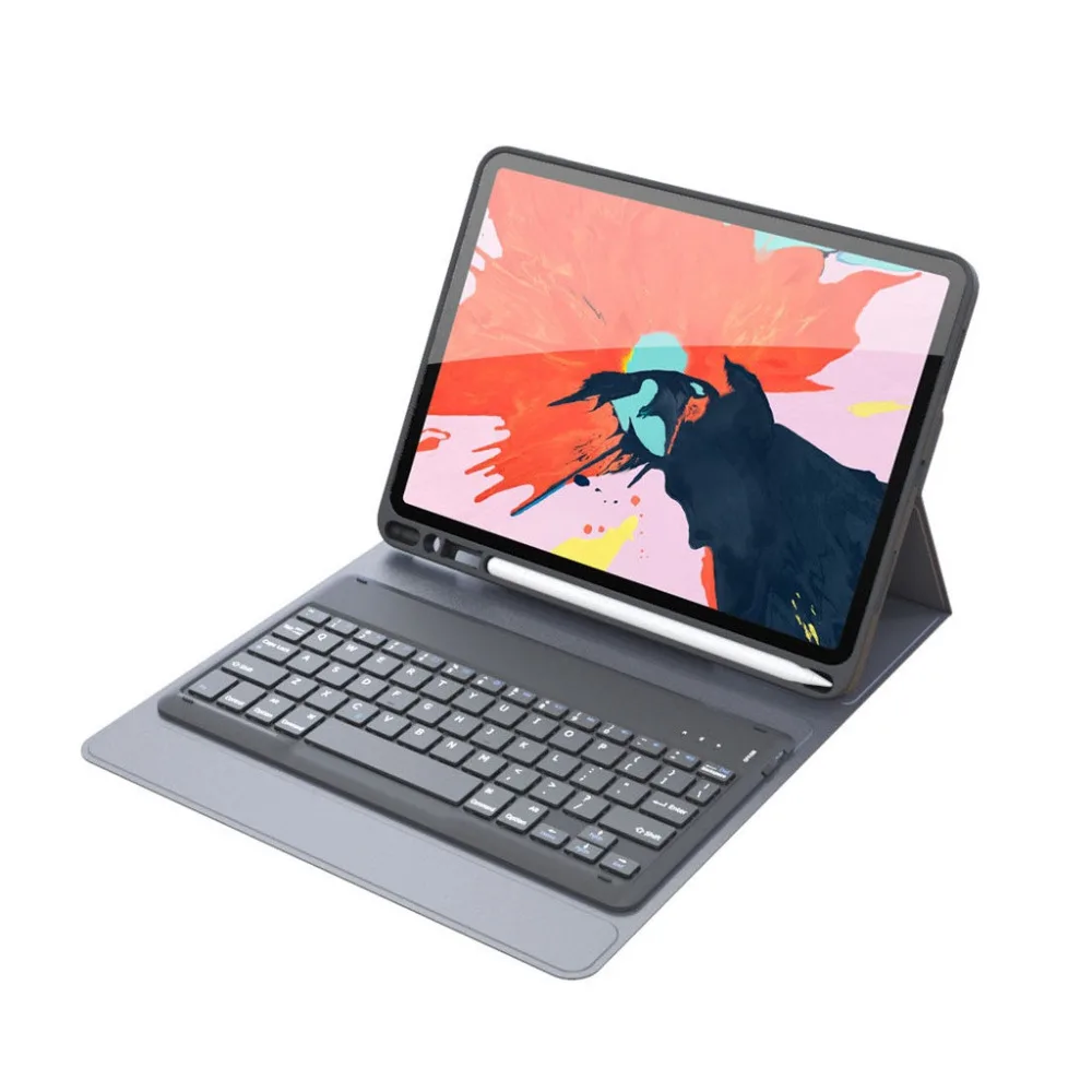 Для iPad Pro 11 дюймов эргономичный дизайн складной портативный подставка для ручки чехол+ Съемная беспроводной Bluetooth клавиатура