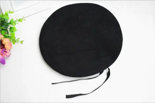 Военная армейская солдатская шляпа для мужчин и женщин шерстяной берет форма кепки классический Лидер продаж - Цвет: Черный