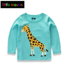 Рубашка с длинными рукавами для мальчиков, Осенние футболки с принтом животных для детей, школьная одежда для маленьких мальчиков топы для детей от 2 до 10 лет
