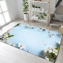 LB весенний коврик с цветочным рисунком и ковры для маленьких детей, домашний светильник для гостиной, синяя Подушка для спальни, гостиная Холл, дверь, напольные коврики для ванной
