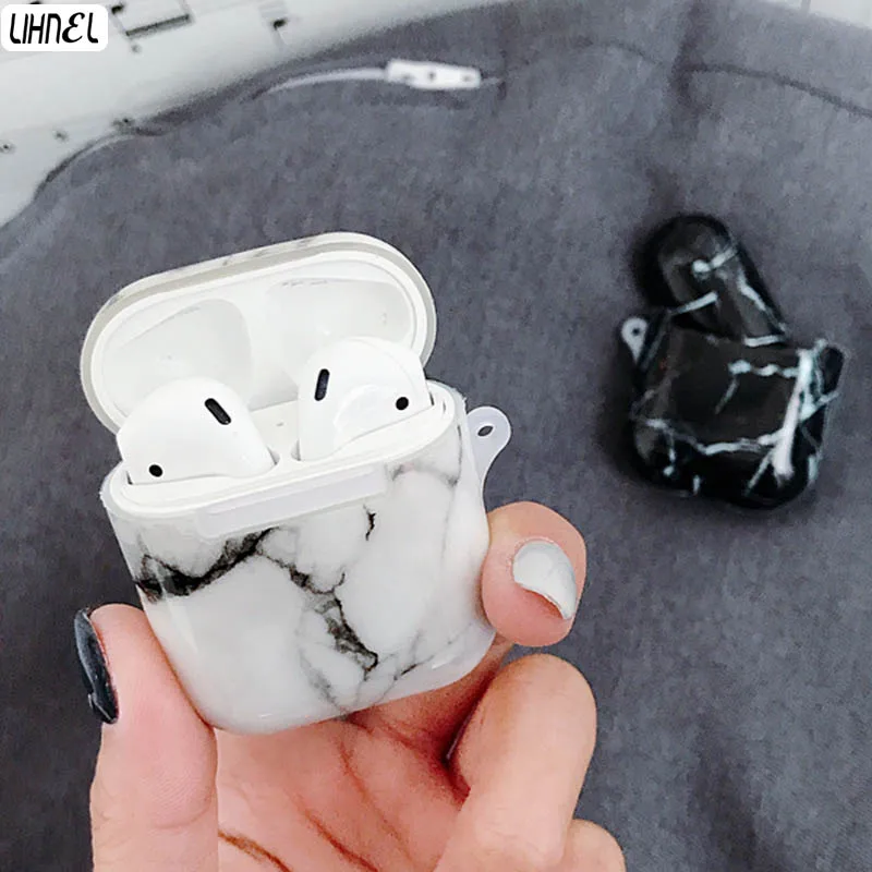 

Soft Silicon Bags For Airpods 1 2 Marble Stone Image Carrying Receiver Cases for Apple Airpods Wireless Bluetooth Earphone Etui