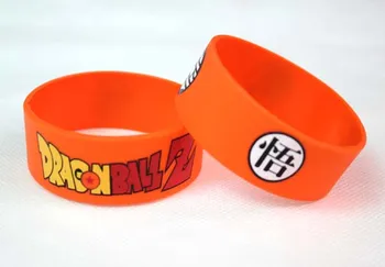 

Lot hot 50pcs 2style popular cartoon Dragon Ball logo Silicone Rubber Bracelet Wristband
