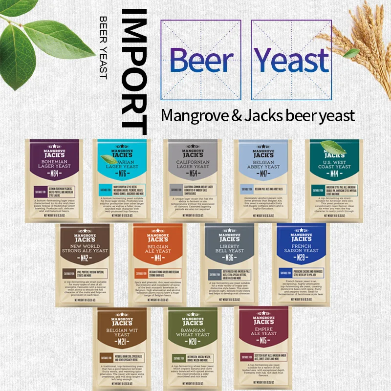 

10g/1pcs/5pcs imported yeast Mangrove&Jacks Beer Yeast M15 M20 M29 family brewing fermentation Beer yeast powder small package