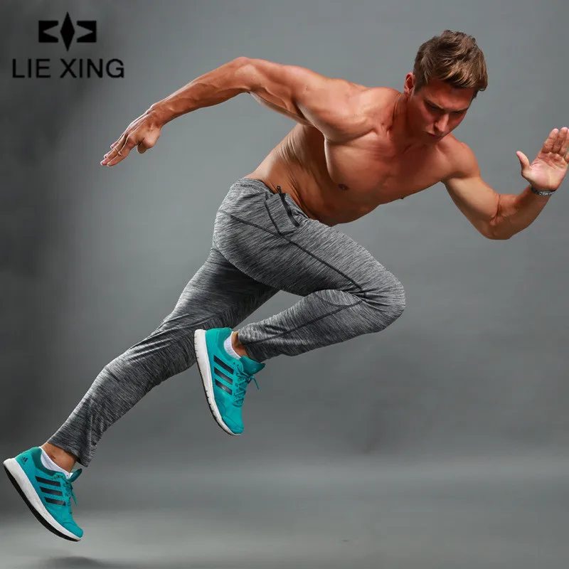 

LIE XING 2019 New Bodyboulding Mens Gyms Pants Brand Thin Clothing Trousers Professional Fitness Jogger Sweatpants Men Pants