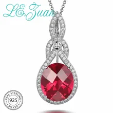 L& zuan 7.98ct кулон с красным камнем стерлингового серебра 925 пробы ожерелье для женщин шахматный драгоценный камень роскошные рубиновые Свадебные украшения