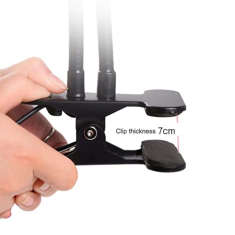 

Phone Holder Clip Stand With Selfie Ring Light LED Desk Lamp for Live Stream Lazy Bracket XJ66