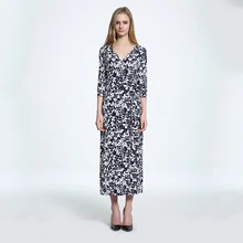 Promotion Rushed Fit And Flare Three Quarter Summer font b Women b font Floral Wrap font