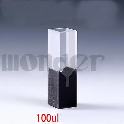 100ul 10 мм путь Длина Sub-Micro JGS1 Quartz ячейки с черными стенками и крышкой