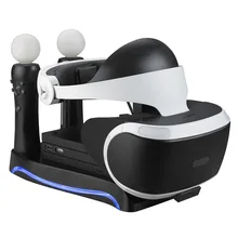 4 в 1 PS VR 2-го поколения вертикальная подставка PS4 VR очки разъем для хранения комплект джойстик зарядная станция с охлаждающими огнями