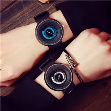 ulzzang Women’s gift neutral Turntable design wristwatch creative dial Silicone strap simple fashion Women quartz watches