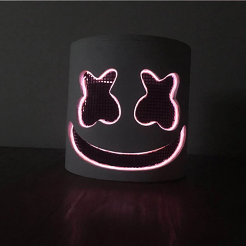 Электронная музыка DJ Marshmello маска DIY EVA светодиодный светящийся косплей реквизит Хэллоуин Бар вечерние косплей подарок для детей взрослых