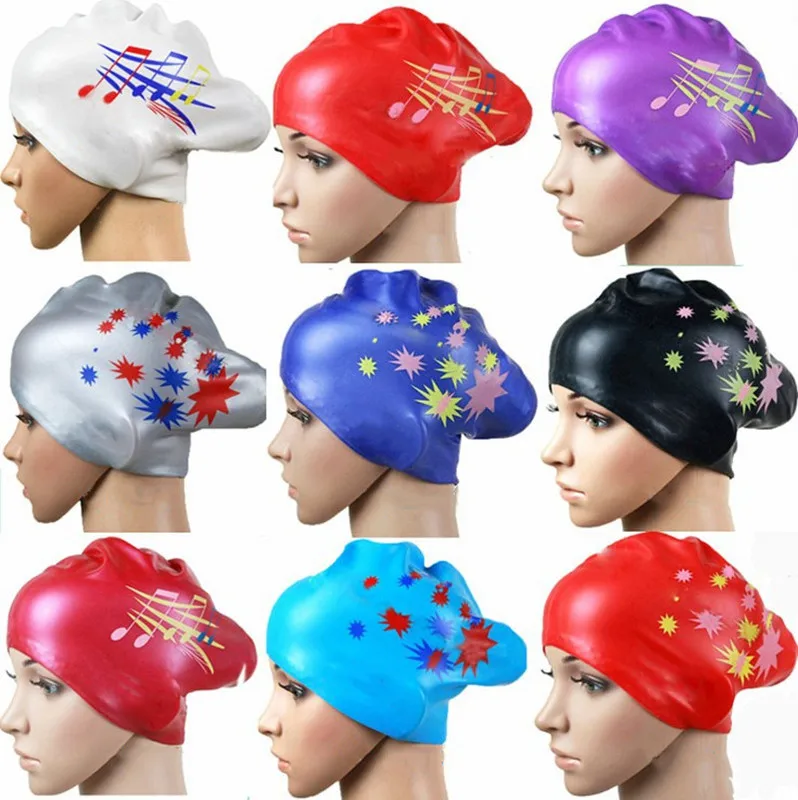 

Women Swimming Caps Silicone Super Large Long Hair Girls Waterproof Big Size Swim Hat for Lady Diving Equipment Ear Cup Protect