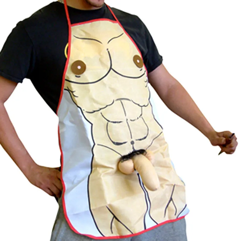 Смешные фартуки Новинка 3D голый человек фартук для готовки нарядное платье для подарка дизайн влюбленных подарок