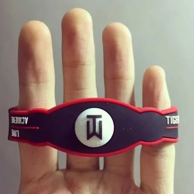 Wholesale Golf Silicone Bracelet Black and Red Color T Woods Energy