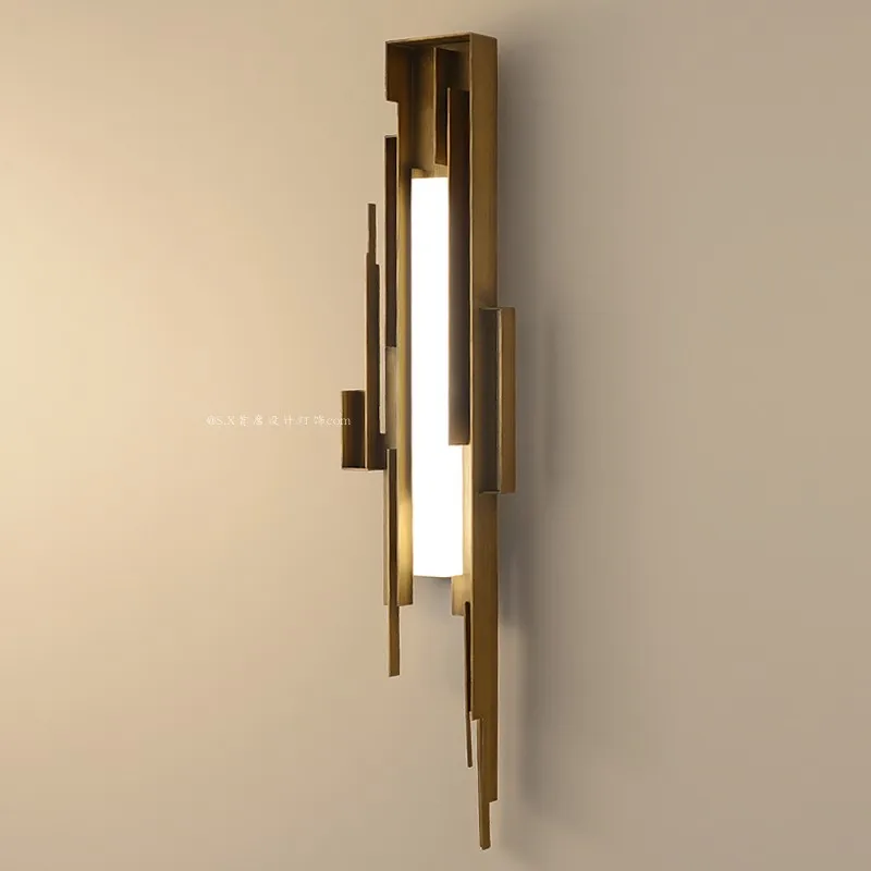 

New Chinese style Chinese style studio model room Zen Buddhism art living room study teahouse background wall wall lamp