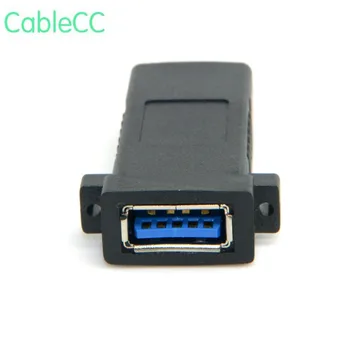 

10pcs/USB 3.0 Female to Female Extension Exteder Coupler Adapter with Panel Mount Holes Free shipping