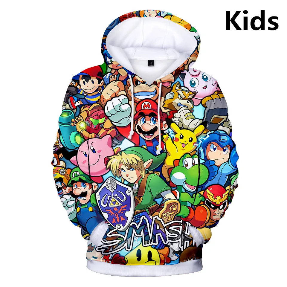 

2 To 13 Years Kids Hoodies Super Mario 3d Printed Hoodie Sweatshirts Boys Girls Cartoon Sweatshirt Pullover Children Clothes