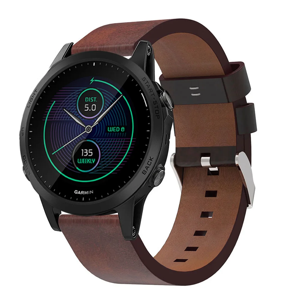 Ремешок из натуральной кожи для смарт часов Garmin Forerunner 945 935 сменный Браслет